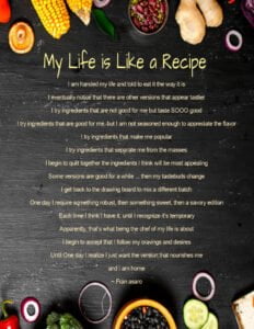 My Life is Like a Recipe a Poem by Fran Asaro from Thrive Anyway