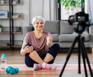 woman yoga teacher youtube creator senior tuber